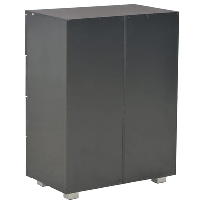 Sideboard Hochglanz-Schwarz 60x35x80 cm Holzwerkstoff