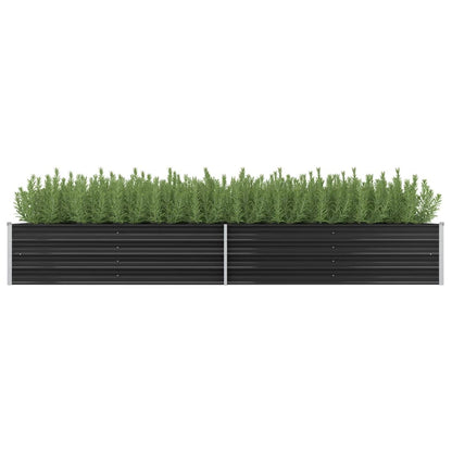 Garten-Hochbeet Anthrazit 320 x 80 x 45 cm Verzinkter Stahl