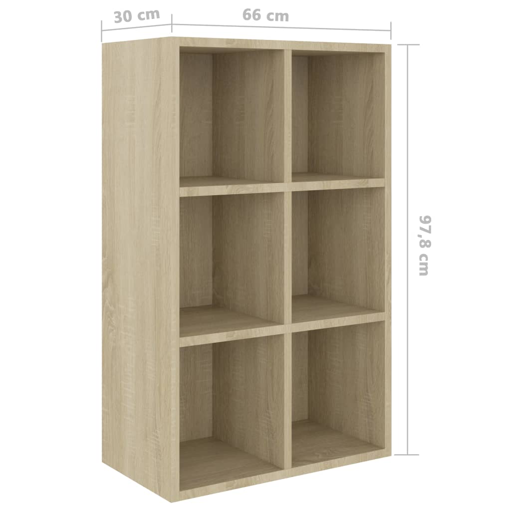 Bücherregal/Sideboard Sonoma-Eiche 66x30x98 cm Holzwerkstoff