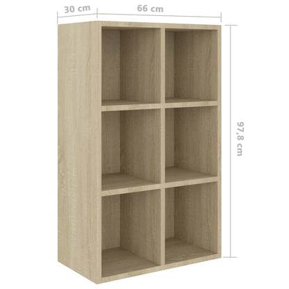 Bücherregal/Sideboard Sonoma-Eiche 66x30x98 cm Holzwerkstoff