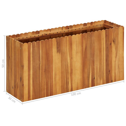 Garten-Hochbeet 100 x 30 x 50 cm Massivholz Akazie