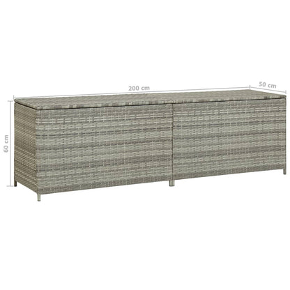 Gartenbox Poly Rattan 200x50x60 cm Grau
