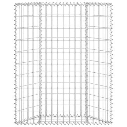 Gabionen-Hochbeet Trapezform Verzinkter Stahl 80x20x100 cm