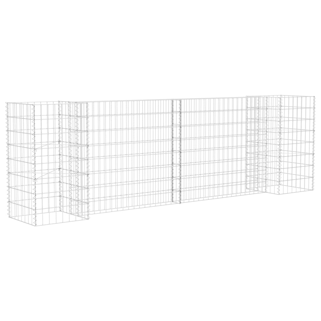 H-förmiger Gabionen-Pflanzkorb Stahldraht 260x40x80 cm