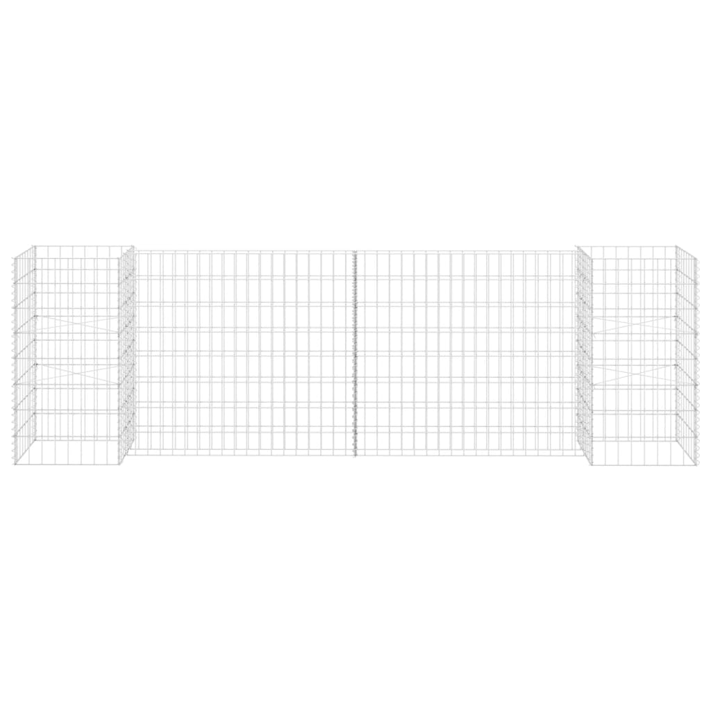 H-förmiger Gabionen-Pflanzkorb Stahldraht 260x40x80 cm