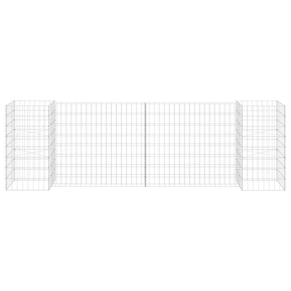 H-förmiger Gabionen-Pflanzkorb Stahldraht 260x40x80 cm