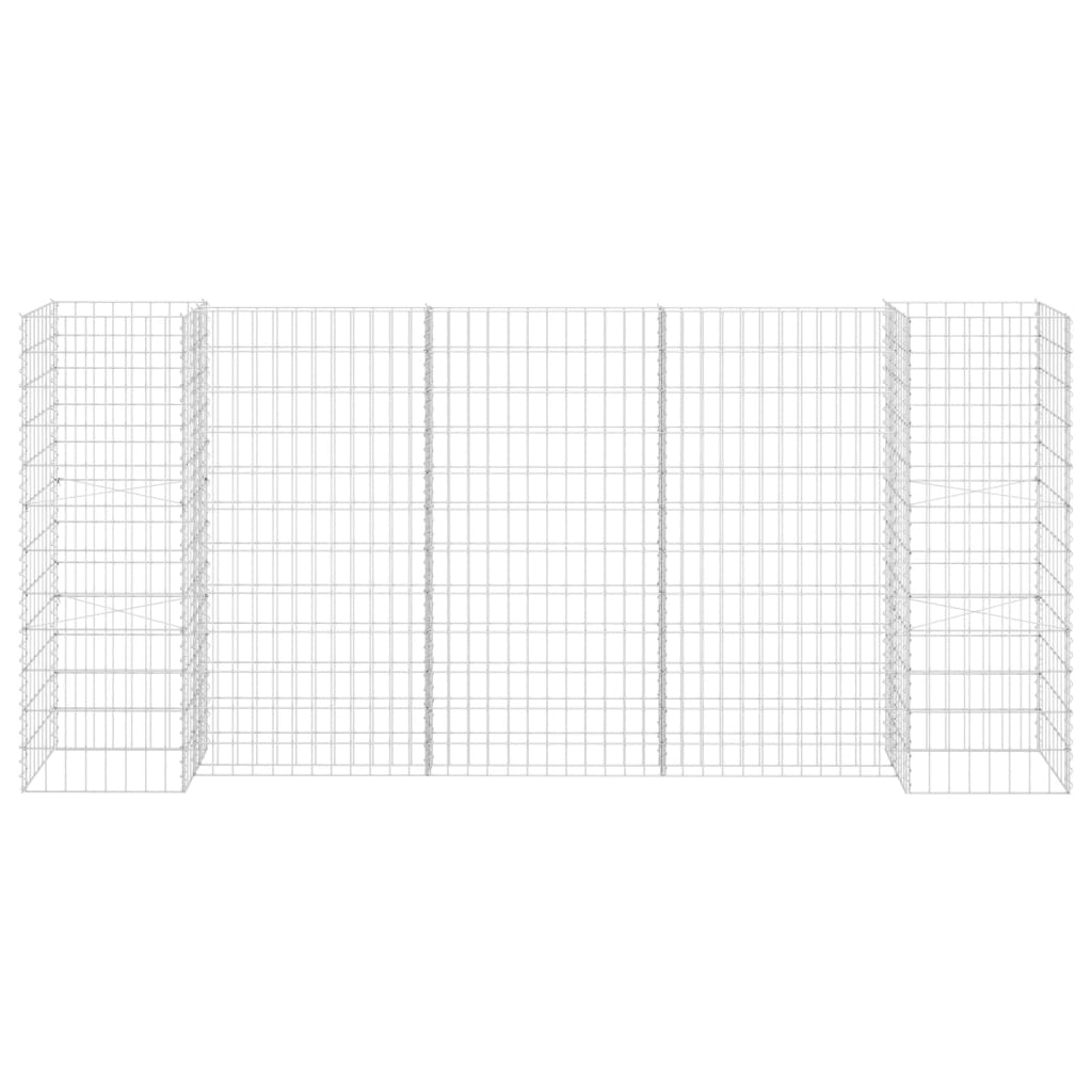 H-förmiger Gabionen-Pflanzkorb Stahldraht 260x40x120 cm