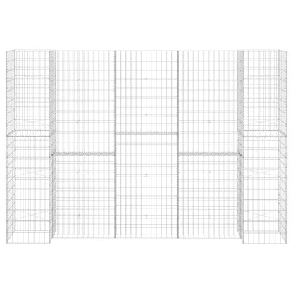H-förmiger Gabionen-Pflanzkorb Stahldraht 260x40x180 cm