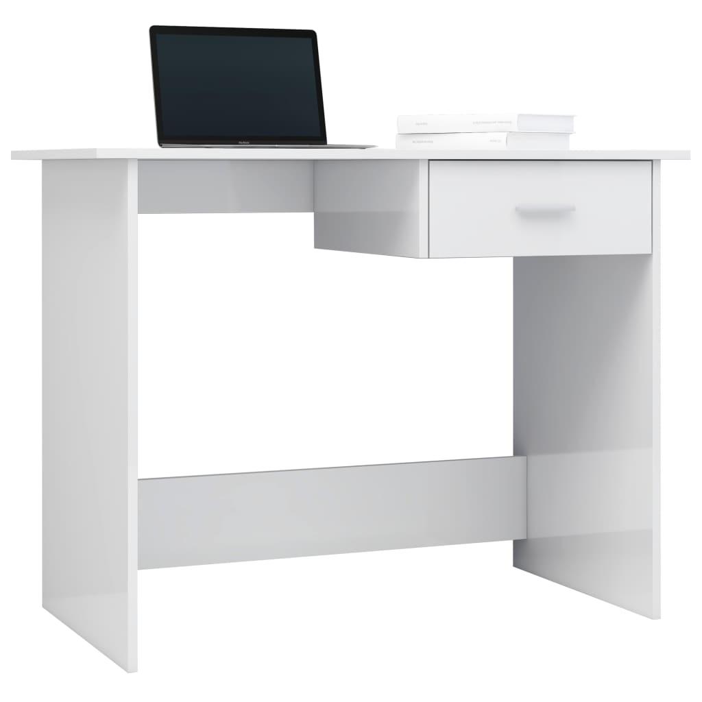 Schreibtisch Hochglanz-Weiß 100×50×76 cm