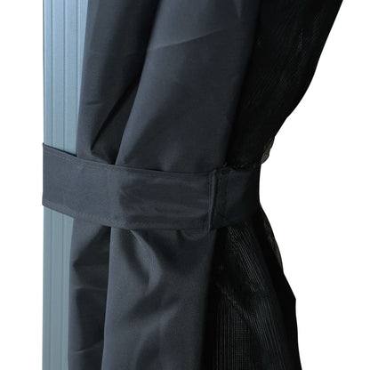 Pavillon mit Vorhängen 300×300 cm Anthrazit Aluminium