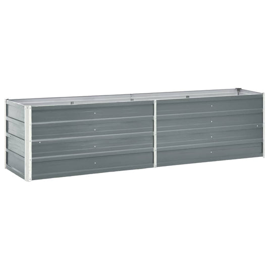 Garten-Hochbeet Verzinkter Stahl 240×40×45 cm Grau