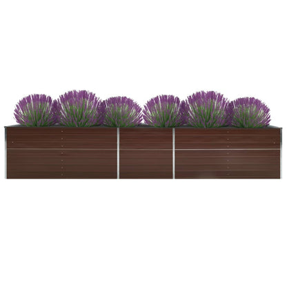 Garten-Hochbeet Verzinkter Stahl 400×80×77 cm Braun