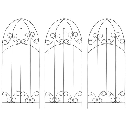 Rankgitter 3 Stk. Schwarz 40×100 cm Eisen