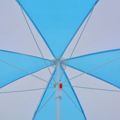 Strandschirm-Windschutz Blau und Weiß 180 cm Stoff