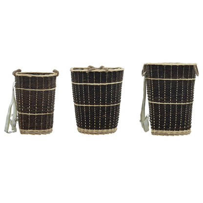 Holzkorb mit Trageriemen 44,5×37×50 cm Natur Weide