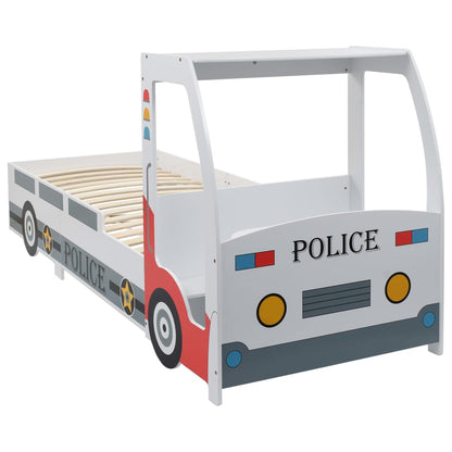 Polizeiauto-Kinderbett mit Matratze 90x200 cm 7 Zone H2
