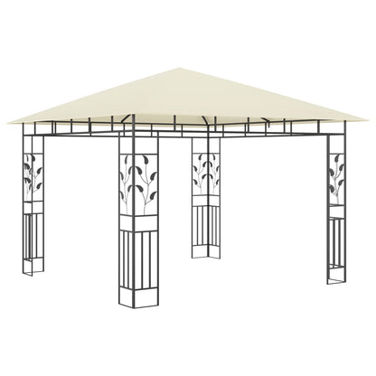Pavillon mit Moskitonetz 3x3x2,73 m Creme 180 g/m²