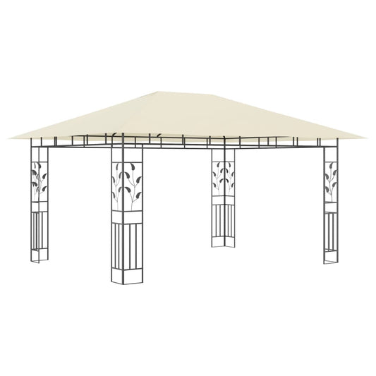 Pavillon mit Moskitonetz 4x3x2,73 m Creme 180 g/m²