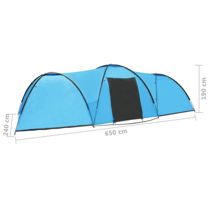 Camping-Zelt Iglu 650x240x190 cm 8 Personen Blau