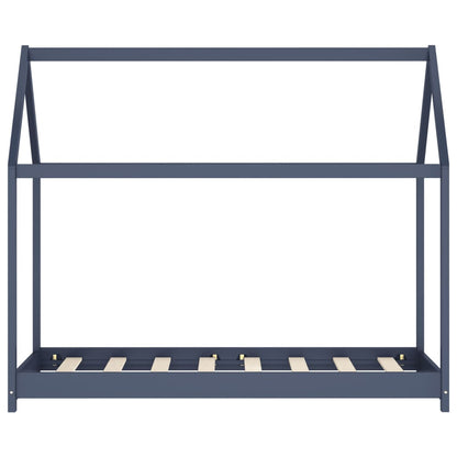 Kinder-Bettgestell Grau Massivholz Kiefer 70 x 140 cm