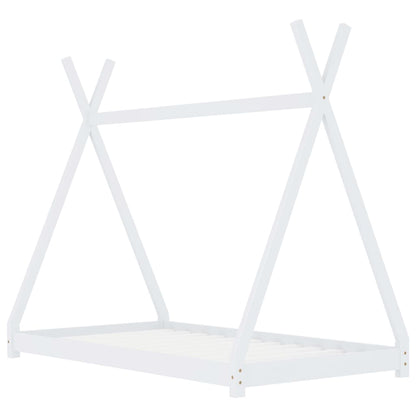 Kinder-Bettgestell Weiß Massivholz Kiefer 80 x 160 cm