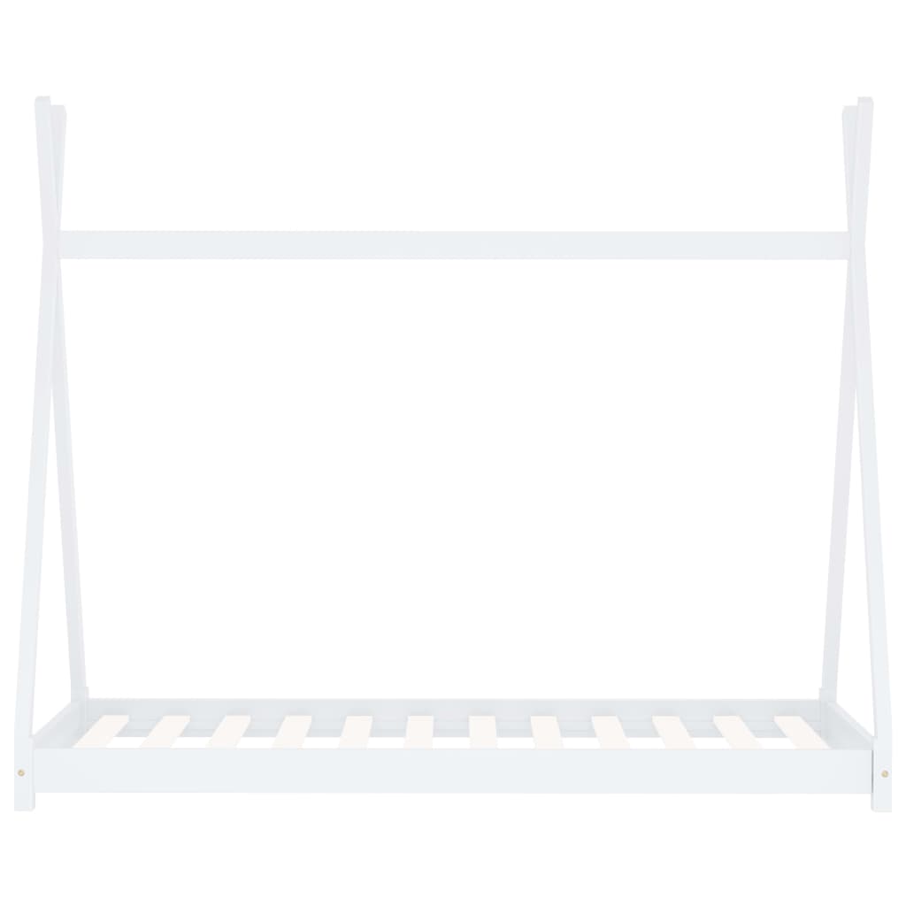 Kinder-Bettgestell Weiß Massivholz Kiefer 80 x 160 cm