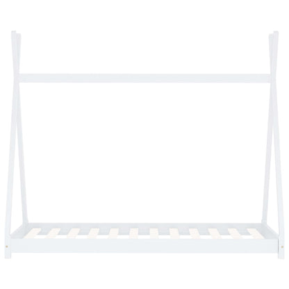 Kinder-Bettgestell Weiß Massivholz Kiefer 80 x 160 cm