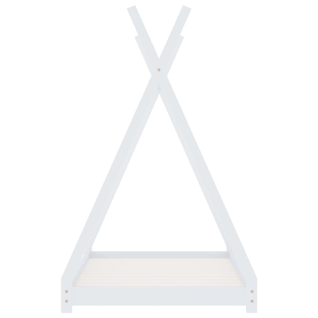 Kinder-Bettgestell Weiß Massivholz Kiefer 80 x 160 cm