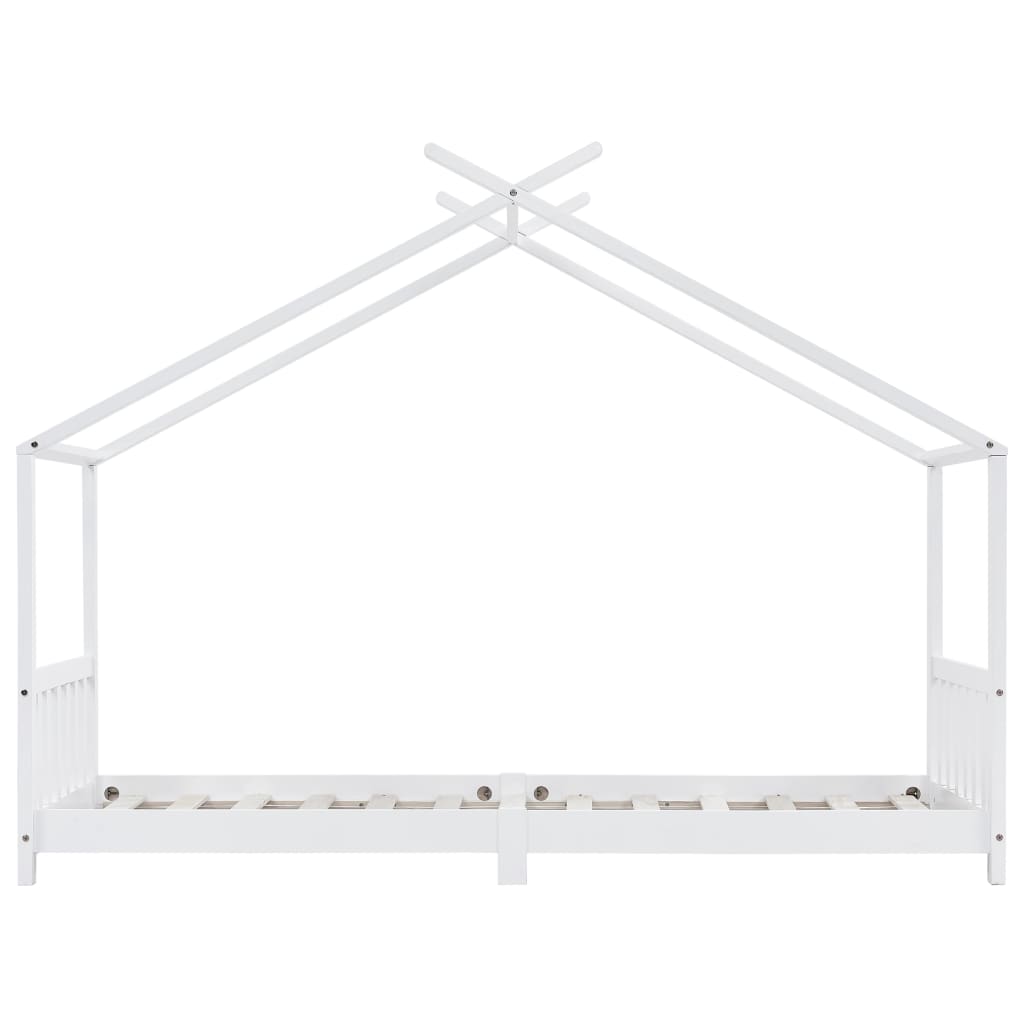 Kinder-Bettgestell Weiß Massivholz Kiefer 90 x 200 cm