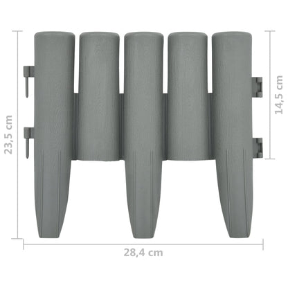 Rasenkanten 36 Stk. Grau 10 m PP