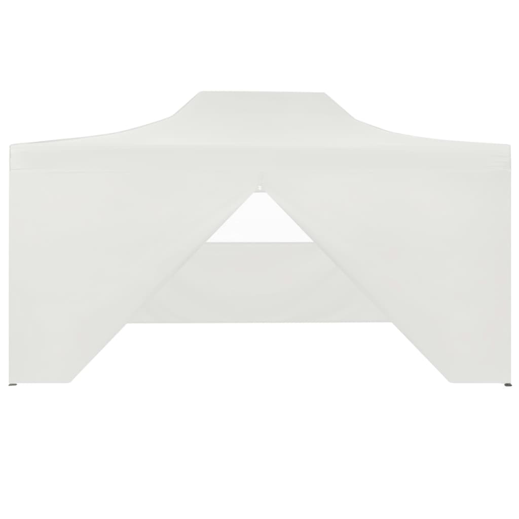 Partyzelt Faltbar mit 4 Seitenteilen 3x4,5 m Weiß
