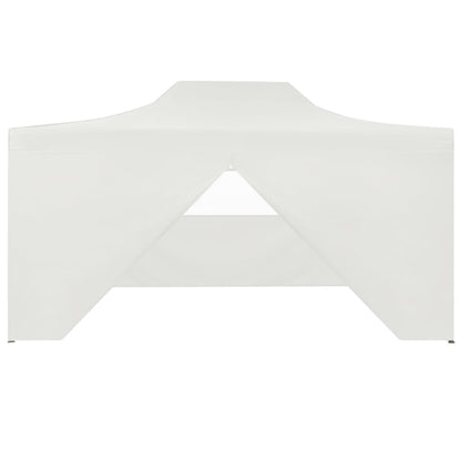 Partyzelt Faltbar mit 4 Seitenteilen 3x4,5 m Weiß
