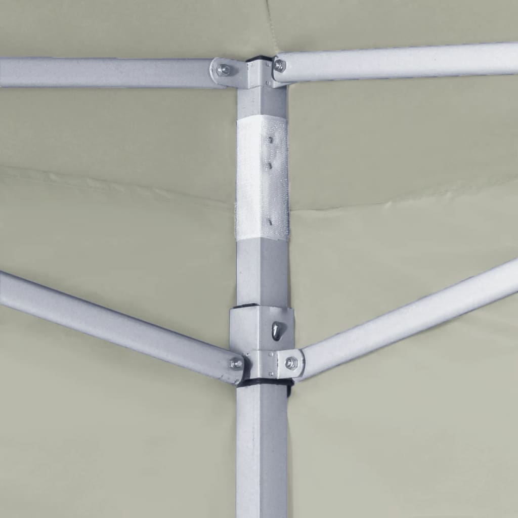 Profi-Partyzelt Faltbar mit 2 Seitenwänden 2×2m Stahl Creme