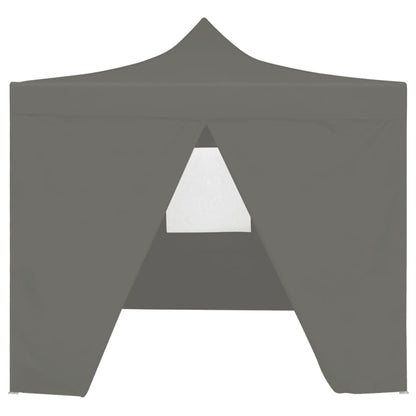 Profi-Partyzelt Faltbar mit 4 Seitenwänden 2×2m Stahl Anthrazit