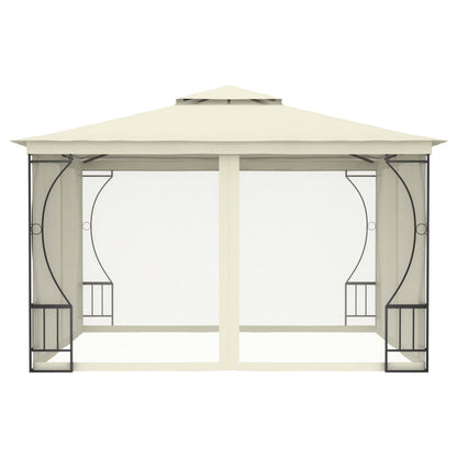 Pavillon mit Netz 300x300x265 cm Creme