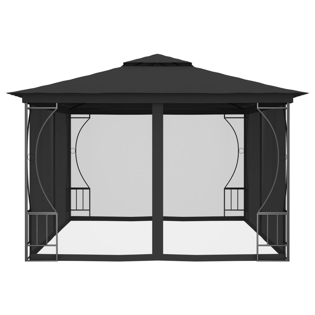 Pavillon mit Netz 300x400x265 cm Anthrazit