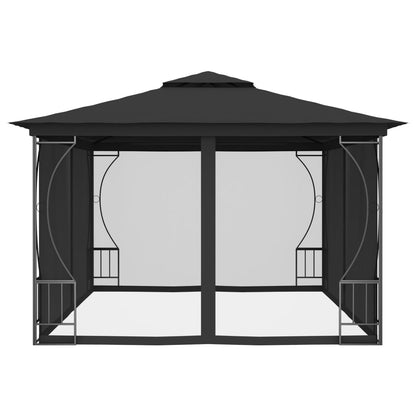 Pavillon mit Netz 300x400x265 cm Anthrazit