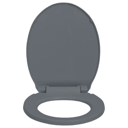 Toilettensitz mit Absenkautomatik Quick-Release Grau Oval