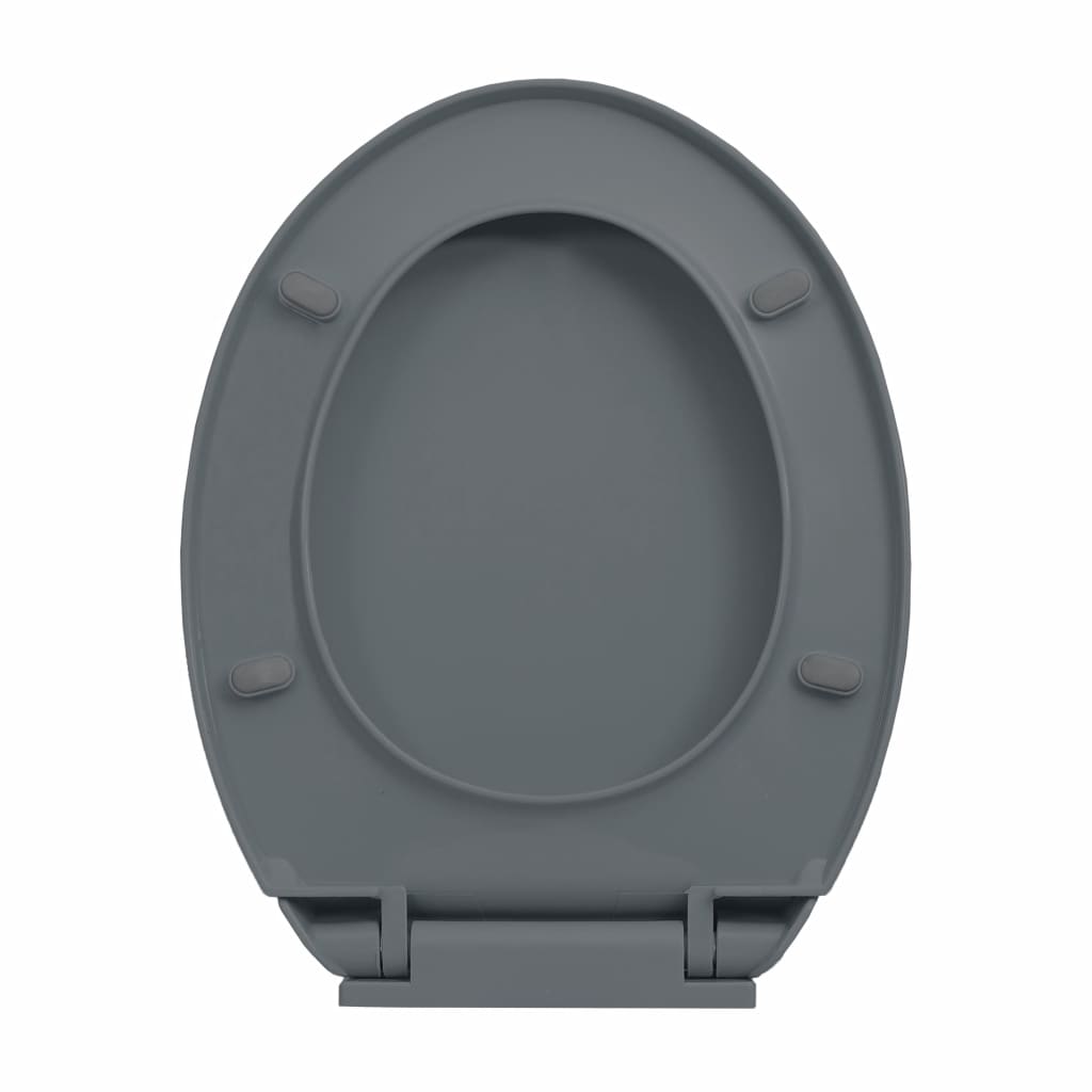 Toilettensitz mit Absenkautomatik Quick-Release Grau Oval