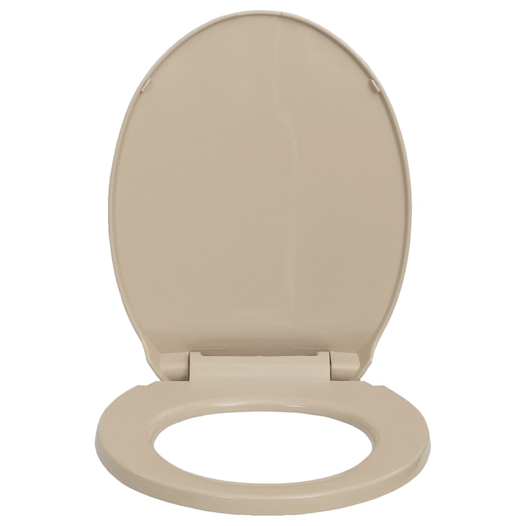 Toilettensitz mit Absenkautomatik Quick-Release Beige Oval