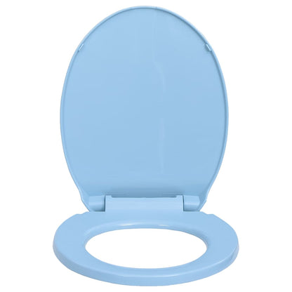 Toilettensitz mit Absenkautomatik Quick-Release Blau Oval