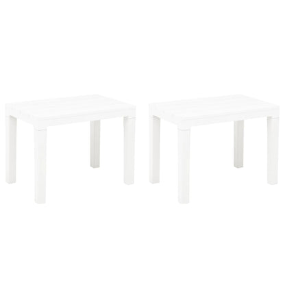 Gartenbänke 2 Stk. Weiß Kunststoff