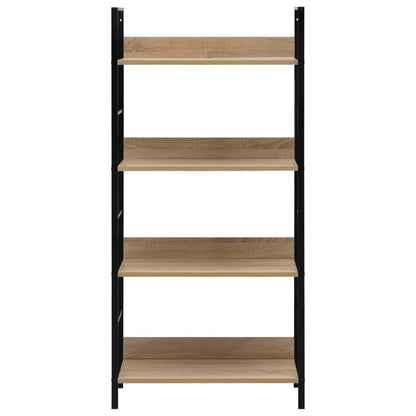 Bücherregal 4 Regalböden Eiche 60×27,6×124,5 cm Holzwerkstoff