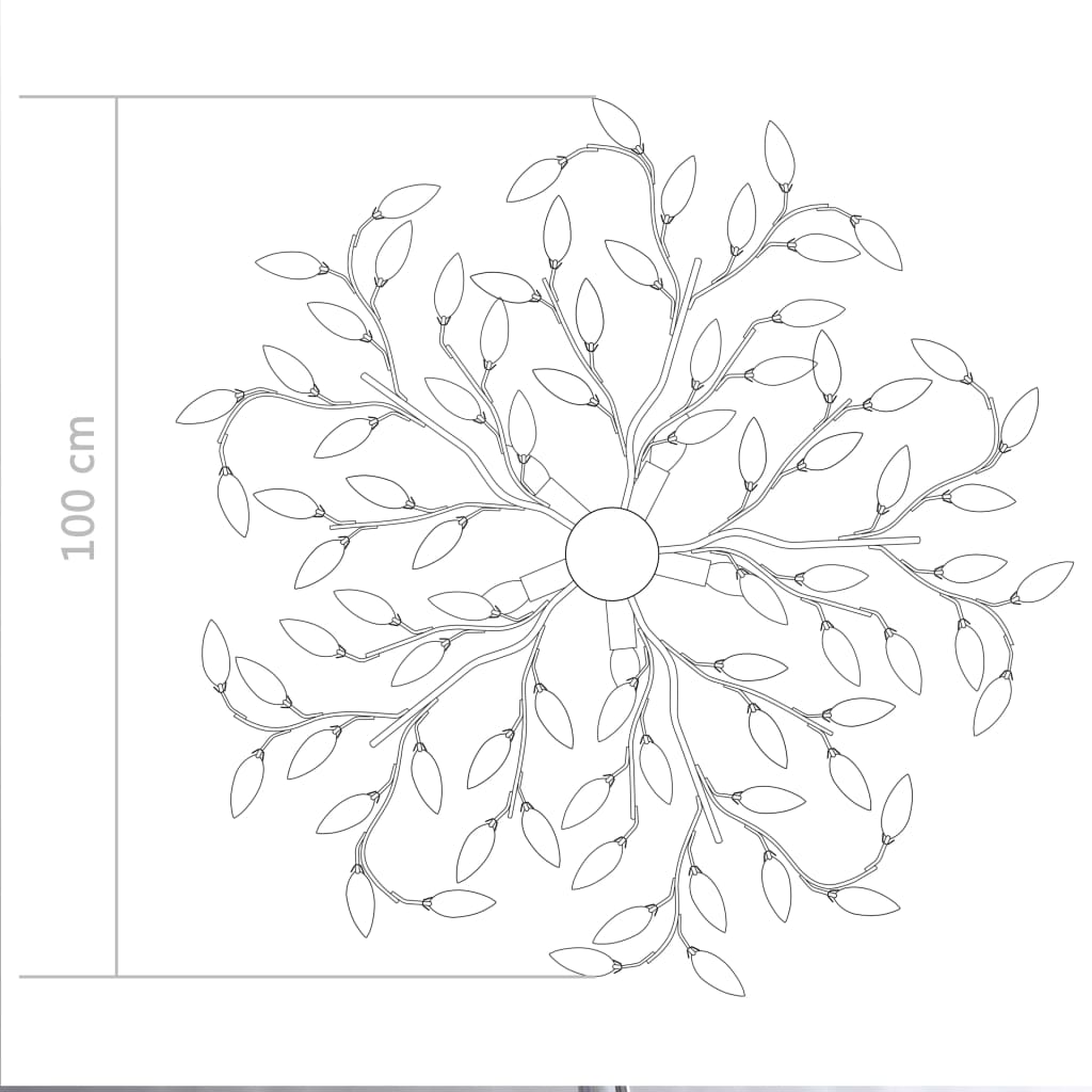 Deckenleuchte mit Acrylglas-Blätter für 5 x E14-Lampen Grün