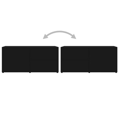 TV-Schrank Schwarz 80x34x36 cm Holzwerkstoff