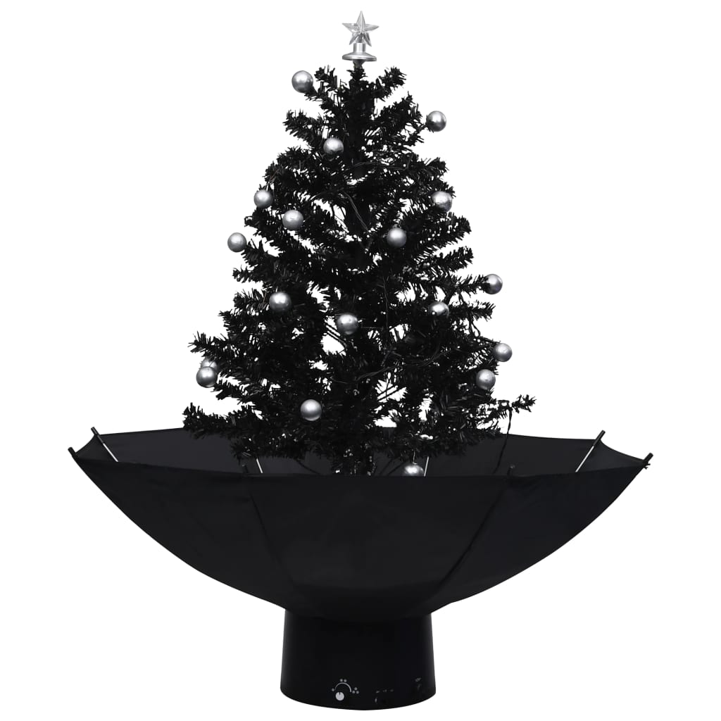 Schneiender Weihnachtsbaum mit Schirmfuß Schwarz 75 cm PVC