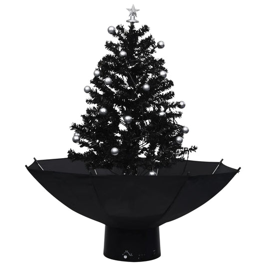 Schneiender Weihnachtsbaum mit Schirmfuß Schwarz 75 cm PVC