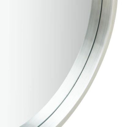 Wandspiegel mit Riemen 50 cm Silbern