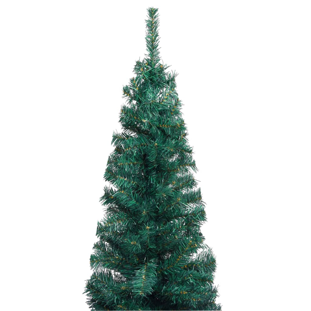 Künstlicher Weihnachtsbaum Schlank mit Ständer Grün 180 cm PVC