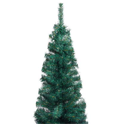 Künstlicher Weihnachtsbaum Schlank mit Ständer Grün 180 cm PVC